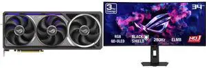 ASUS ROG Astral GeForce RTX 5090 32GB GDDR7 OC Edition DLSS 4.0 PCIe 5.0 Graphics Card & ASUS ROG Strix 34" UltraWide QHD 280Hz G-Sync HDR500 0.03ms USB-C OLED Curved Gaming Monitor XG34WCDMS ASUS ROG Astral GeForce RTX 5090 32GB GDDR7 OC Edition DLSS 4.0 PCIe 5.0 Graphics Card & ASUS ROG Strix 34" UltraWide QHD 280Hz G-Sync HDR500 0.03ms USB-C OLED Curved Gaming Monitor XG34WCDMS