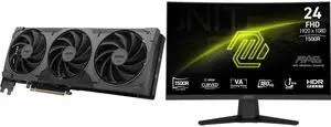 MSI Ventus GeForce RTX 5070 Ti Graphics Card 16G VENTUS 3X PZ OC BLACK, MSI 24" Full HD 180Hz AMD FreeSync HDR 1ms 1500R 105% sRGB Anti-Glare Curved Gaming Monitor Frameless Design MAG 244C MSI Ventus GeForce RTX 5070 Ti Graphics Card 16G VENTUS 3X PZ OC BLACK, MSI 24" Full HD 180Hz AMD FreeSync HDR 1ms 1500R 105% sRGB Anti-Glare Curved Gaming Monitor Frameless Design MAG 244C