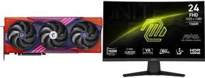 MSI MLG Edition GeForce RTX 5070 Ti Graphics Card 16G OC, MSI 24" Full HD 180Hz AMD FreeSync HDR 1ms 1500R 105% sRGB Anti-Glare Curved Gaming Monitor Frameless Design MAG 244C MSI MLG Edition GeForce RTX 5070 Ti Graphics Card 16G OC, MSI 24" Full HD 180Hz AMD FreeSync HDR 1ms 1500R 105% sRGB Anti-Glare Curved Gaming Monitor Frameless Design MAG 244C