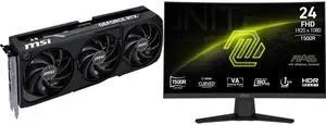 MSI GeForce RTX 5080 Video Card 16G VENTUS 3X OC BLACK, MSI 24" Full HD 180Hz AMD FreeSync HDR 1ms 1500R 105% sRGB Anti-Glare Curved Gaming Monitor Frameless Design MAG 244C MSI GeForce RTX 5080 Video Card 16G VENTUS 3X OC BLACK, MSI 24" Full HD 180Hz AMD FreeSync HDR 1ms 1500R 105% sRGB Anti-Glare Curved Gaming Monitor Frameless Design MAG 244C