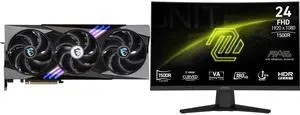 MSI Gaming GeForce RTX 5090 Graphics Card 32G GAMING TRIO OC, MSI 24" Full HD 180Hz AMD FreeSync HDR 1ms 1500R 105% sRGB Anti-Glare Curved Gaming Monitor Frameless Design MAG 244C MSI Gaming GeForce RTX 5090 Graphics Card 32G GAMING TRIO OC, MSI 24" Full HD 180Hz AMD FreeSync HDR 1ms 1500R 105% sRGB Anti-Glare Curved Gaming Monitor Frameless Design MAG 244C