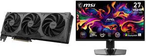 MSI Ventus GeForce RTX 5070 Ti Graphics Card 16G VENTUS 3X PZ OC BLACK, MSI 27" QHD 1440P 360Hz FreeSync Premium Pro 0.03ms HDR400 USB-C OLED Gaming Monitor, Height Adjustable, Pivot, Swivel & Tilt Stand, PC & Console Gaming MSI Ventus GeForce RTX 5070 Ti Graphics Card 16G VENTUS 3X PZ OC BLACK, MSI 27" QHD 1440P 360Hz FreeSync Premium Pro 0.03ms HDR400 USB-C OLED Gaming Monitor, Height Adjustable, Pivot, Swivel & Tilt Stand, PC & Console Gaming