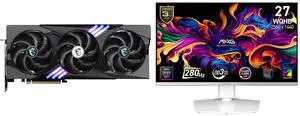 MSI Gaming GeForce RTX 5070 Ti Graphics Card 16G GAMING TRIO OC & MSI 27" QHD 1440P 280Hz FreeSync/G-Sync HDR400 USB-C White OLED Monitor with Adjustable Stand MAG272QPW QD-OLED X28 MSI Gaming GeForce RTX 5070 Ti Graphics Card 16G GAMING TRIO OC & MSI 27" QHD 1440P 280Hz FreeSync/G-Sync HDR400 USB-C White OLED Monitor with Adjustable Stand MAG272QPW QD-OLED X28