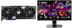 MSI Gaming GeForce RTX 5070 Ti Graphics Card 16G GAMING TRIO OC, MSI 27" QHD 1440P 360Hz FreeSync Premium Pro 0.03ms HDR400 USB-C OLED Gaming Monitor, Height Adjustable, Pivot, Swivel & Tilt Stand MSI Gaming GeForce RTX 5070 Ti Graphics Card 16G GAMING TRIO OC, MSI 27" QHD 1440P 360Hz FreeSync Premium Pro 0.03ms HDR400 USB-C OLED Gaming Monitor, Height Adjustable, Pivot, Swivel & Tilt Stand