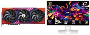 MSI MLG Edition GeForce RTX 5070 Ti Graphics Card 16G OC & MSI 27" QHD 1440P 280Hz FreeSync/G-Sync HDR400 USB-C White OLED Gaming Monitor with Adjustable Stand MAG272QPW QD-OLED X28 MSI MLG Edition GeForce RTX 5070 Ti Graphics Card 16G OC & MSI 27" QHD 1440P 280Hz FreeSync/G-Sync HDR400 USB-C White OLED Gaming Monitor with Adjustable Stand MAG272QPW QD-OLED X28