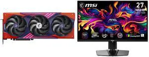MSI MLG Edition GeForce RTX 5070 Ti Graphics Card 16G OC, MSI 27" QHD 1440P 360Hz FreeSync Premium Pro 0.03ms HDR400 USB-C OLED Gaming Monitor, Height Adjustable, Pivot, Swivel & Tilt Stand for PC & Console Gaming MSI MLG Edition GeForce RTX 5070 Ti Graphics Card 16G OC, MSI 27" QHD 1440P 360Hz FreeSync Premium Pro 0.03ms HDR400 USB-C OLED Gaming Monitor, Height Adjustable, Pivot, Swivel & Tilt Stand for PC & Console Gaming