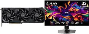 MSI SHADOW GeForce RTX 5080 Graphics Card RTX 5080 16G SHADOW 3X OC MSI 32 inch UHD 4K 240Hz with Nvidia G-Sync compatible 0.03ms 90W USB-C OLED Gaming Computer Monitor with Height Adjustable & Swivel Stand MPG 321URX QD-OLED MSI SHADOW GeForce RTX 5080 Graphics Card RTX 5080 16G SHADOW 3X OC MSI 32 inch UHD 4K 240Hz with Nvidia G-Sync compatible 0.03ms 90W USB-C OLED Gaming Computer Monitor with Height Adjustable & Swivel Stand MPG 321URX QD-OLED