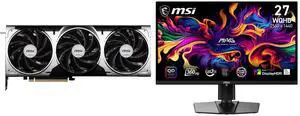 MSI Ventus GeForce RTX 5080 Graphics Card 16G VENTUS 3X OC & MSI 27" QHD 2K 1440P 360Hz FreeSync Premium Pro 0.03ms HDR400 USB-C OLED Gaming Monitor with Adjustable Stand for PC & Console Gaming MSI Ventus GeForce RTX 5080 Graphics Card 16G VENTUS 3X OC & MSI 27" QHD 2K 1440P 360Hz FreeSync Premium Pro 0.03ms HDR400 USB-C OLED Gaming Monitor with Adjustable Stand for PC & Console Gaming