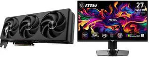 MSI INSPIRE GeForce RTX 5080 Graphics Card 16G 3X OC BLACK, MSI 27" QHD 2K 1440P 360Hz FreeSync Premium Pro 0.03ms HDR400 USB-C OLED Gaming Monitor, Height Adjustable, Pivot, Swivel & Tilt Stand for PC & Console Gaming MSI INSPIRE GeForce RTX 5080 Graphics Card 16G 3X OC BLACK, MSI 27" QHD 2K 1440P 360Hz FreeSync Premium Pro 0.03ms HDR400 USB-C OLED Gaming Monitor, Height Adjustable, Pivot, Swivel & Tilt Stand for PC & Console Gaming