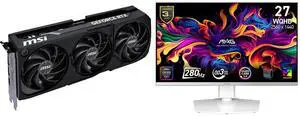 MSI GeForce RTX 5080 16G VENTUS 3X OC BLACK, MSI 27" QHD 1440P 280Hz FreeSync & G-Sync Compatible 0.03ms HDR400 USB-C White OLED Gaming Monitor with Adjustable Stand MAG272QPW QD-OLED X28 MSI GeForce RTX 5080 16G VENTUS 3X OC BLACK, MSI 27" QHD 1440P 280Hz FreeSync & G-Sync Compatible 0.03ms HDR400 USB-C White OLED Gaming Monitor with Adjustable Stand MAG272QPW QD-OLED X28