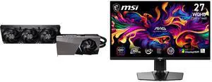 MSI Suprim GeForce RTX 5080 Graphics Card 16G SUPRIM LIQUID SOC, MSI 27" QHD 1440P 360Hz FreeSync Premium Pro 0.03ms HDR400 USB-C OLED Gaming Monitor, Height Adjustable, Pivot, Swivel & Tilt Stand for PC & Console Gaming MSI Suprim GeForce RTX 5080 Graphics Card 16G SUPRIM LIQUID SOC, MSI 27" QHD 1440P 360Hz FreeSync Premium Pro 0.03ms HDR400 USB-C OLED Gaming Monitor, Height Adjustable, Pivot, Swivel & Tilt Stand for PC & Console Gaming