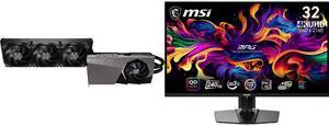 MSI Suprim GeForce RTX 5080 Graphics Card RTX 5080 16G SUPRIM LIQUID SOC MSI 32 inch UHD 4K 240Hz with Nvidia G-Sync compatible 0.03ms 90W USB-C OLED Gaming Computer Monitor with Height Adjustable & Swivel Stand MPG 321URX QD-OLED MSI Suprim GeForce RTX 5080 Graphics Card RTX 5080 16G SUPRIM LIQUID SOC MSI 32 inch UHD 4K 240Hz with Nvidia G-Sync compatible 0.03ms 90W USB-C OLED Gaming Computer Monitor with Height Adjustable & Swivel Stand MPG 321URX QD-OLED