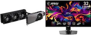 MSI Suprim GeForce RTX 5090 Graphics Card RTX 5090 32G SUPRIM LIQUID SOC MSI 32 inch UHD 4K 240Hz with Nvidia G-Sync compatible 0.03ms 90W USB-C OLED Gaming Computer Monitor with Height Adjustable & Swivel Stand MPG 321URX QD-OLED MSI Suprim GeForce RTX 5090 Graphics Card RTX 5090 32G SUPRIM LIQUID SOC MSI 32 inch UHD 4K 240Hz with Nvidia G-Sync compatible 0.03ms 90W USB-C OLED Gaming Computer Monitor with Height Adjustable & Swivel Stand MPG 321URX QD-OLED