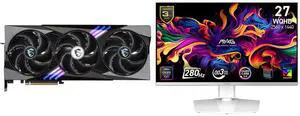 MSI Gaming GeForce RTX 5090 Graphics Card 32G GAMING TRIO OC & MSI 27" QHD 1440P 280Hz FreeSync/G-Sync HDR400 USB-C White OLED Monitor with Adjustable Stand MAG272QPW QD-OLED X28 MSI Gaming GeForce RTX 5090 Graphics Card 32G GAMING TRIO OC & MSI 27" QHD 1440P 280Hz FreeSync/G-Sync HDR400 USB-C White OLED Monitor with Adjustable Stand MAG272QPW QD-OLED X28