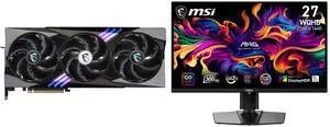 MSI Gaming GeForce RTX 5090 32G GAMING TRIO OC & MSI 27" QHD 1440P 360Hz FreeSync Premium Pro 0.03ms HDR400 USB-C OLED Monitor with Adjustable Stand for PC & Console Gaming MSI Gaming GeForce RTX 5090 32G GAMING TRIO OC & MSI 27" QHD 1440P 360Hz FreeSync Premium Pro 0.03ms HDR400 USB-C OLED Monitor with Adjustable Stand for PC & Console Gaming