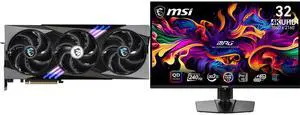 MSI Gaming GeForce RTX 5090 Graphics Card RTX 5090 32G GAMING TRIO OC MSI 32 inch UHD 4K 240Hz with Nvidia G-Sync compatible 0.03ms 90W USB-C OLED Gaming Computer Monitor with Height Adjustable & Swivel Stand MPG 321URX QD-OLED MSI Gaming GeForce RTX 5090 Graphics Card RTX 5090 32G GAMING TRIO OC MSI 32 inch UHD 4K 240Hz with Nvidia G-Sync compatible 0.03ms 90W USB-C OLED Gaming Computer Monitor with Height Adjustable & Swivel Stand MPG 321URX QD-OLED