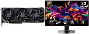 MSI SHADOW GeForce RTX 5070 Ti Graphics Card 16G SHADOW 3X OC & MSI 32" UHD 4K 165Hz AMD FreeSync Premium Pro 0.03ms HDR400 USB-C OLED Gaming Monitor with Adjustable Stand MAG 321UP QD-OLED MSI SHADOW GeForce RTX 5070 Ti Graphics Card 16G SHADOW 3X OC & MSI 32" UHD 4K 165Hz AMD FreeSync Premium Pro 0.03ms HDR400 USB-C OLED Gaming Monitor with Adjustable Stand MAG 321UP QD-OLED