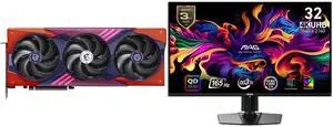 MSI MLG Edition GeForce RTX 5070 Ti Graphics Card 16G OC & MSI 32" UHD 4K 165Hz AMD FreeSync Premium Pro 0.03ms HDR400 USB-C OLED Gaming Monitor with Adjustable Stand MAG 321UP QD-OLED MSI MLG Edition GeForce RTX 5070 Ti Graphics Card 16G OC & MSI 32" UHD 4K 165Hz AMD FreeSync Premium Pro 0.03ms HDR400 USB-C OLED Gaming Monitor with Adjustable Stand MAG 321UP QD-OLED