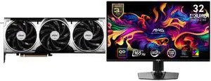 MSI Ventus GeForce RTX 5080 Graphics Card 16G VENTUS 3X OC & MSI 32" UHD 4K 165Hz AMD FreeSync Premium Pro 0.03ms HDR400 USB-C OLED Gaming Monitor with Adjustable Stand MAG 321UP QD-OLED MSI Ventus GeForce RTX 5080 Graphics Card 16G VENTUS 3X OC & MSI 32" UHD 4K 165Hz AMD FreeSync Premium Pro 0.03ms HDR400 USB-C OLED Gaming Monitor with Adjustable Stand MAG 321UP QD-OLED