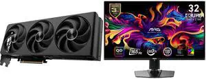 MSI INSPIRE GeForce RTX 5080 Graphics Card 16G 3X OC BLACK & MSI 32" UHD 4K 165Hz AMD FreeSync Premium Pro 0.03ms HDR400 USB-C OLED Gaming Monitor with Adjustable Stand MAG 321UP QD-OLED MSI INSPIRE GeForce RTX 5080 Graphics Card 16G 3X OC BLACK & MSI 32" UHD 4K 165Hz AMD FreeSync Premium Pro 0.03ms HDR400 USB-C OLED Gaming Monitor with Adjustable Stand MAG 321UP QD-OLED
