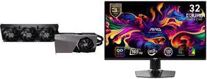 MSI Suprim GeForce RTX 5080 Graphics Card 16G SUPRIM LIQUID SOC, MSI 32" UHD 4K 165Hz AMD FreeSync Premium Pro 0.03ms HDR400 USB-C OLED Gaming Monitor with Adjustable Stand MAG 321UP QD-OLED MSI Suprim GeForce RTX 5080 Graphics Card 16G SUPRIM LIQUID SOC, MSI 32" UHD 4K 165Hz AMD FreeSync Premium Pro 0.03ms HDR400 USB-C OLED Gaming Monitor with Adjustable Stand MAG 321UP QD-OLED