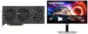 XFX Swift Radeon RX 9070 GRE Graphics Card RX-97GRE29B7, SAMSUNG Odyssey 27" UHD 4K 240Hz AMD FreeSync Premium Pro HDR400 USB-C OLED Gaming Monitor, Height Adjustable, Pivot, Swivel, Tilt Stand LS27HG802SNXZA XFX Swift Radeon RX 9070 GRE Graphics Card RX-97GRE29B7, SAMSUNG Odyssey 27" UHD 4K 240Hz AMD FreeSync Premium Pro HDR400 USB-C OLED Gaming Monitor, Height Adjustable, Pivot, Swivel, Tilt Stand LS27HG802SNXZA