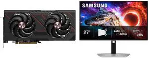 SAPPHIRE PULSE Radeon RX 9070 GRE Graphics Card 11354-01-20G, SAMSUNG Odyssey 27" UHD 4K 240Hz AMD FreeSync Premium Pro HDR400 USB-C OLED Gaming Monitor, Height Adjustable, Pivot, Swivel, Tilt Stand LS27HG802SNXZA SAPPHIRE PULSE Radeon RX 9070 GRE Graphics Card 11354-01-20G, SAMSUNG Odyssey 27" UHD 4K 240Hz AMD FreeSync Premium Pro HDR400 USB-C OLED Gaming Monitor, Height Adjustable, Pivot, Swivel, Tilt Stand LS27HG802SNXZA
