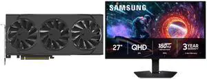 XFX Swift Radeon RX 9070 GRE Graphics Card RX-97GRE29B7, Samsung Odyssey G50SF 27" QHD 1440P 180Hz G-Sync HDR10 OLED Gaming Monitor, Height Adjustable, Swivel, Pivot & Tilt Stand LS27FG500SNXZA XFX Swift Radeon RX 9070 GRE Graphics Card RX-97GRE29B7, Samsung Odyssey G50SF 27" QHD 1440P 180Hz G-Sync HDR10 OLED Gaming Monitor, Height Adjustable, Swivel, Pivot & Tilt Stand LS27FG500SNXZA