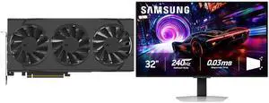 XFX Swift Radeon RX 9070 GRE Graphics Card RX-97GRE29B7, Samsung Odyssey G8 32" UHD 4K 240Hz FreeSync & G-Sync OLED Gaming Monitor, HDR400, 0.03ms, Height Adjustable, Swivel, Pivot & Tilt Stand LS32FG810SNXZA XFX Swift Radeon RX 9070 GRE Graphics Card RX-97GRE29B7, Samsung Odyssey G8 32" UHD 4K 240Hz FreeSync & G-Sync OLED Gaming Monitor, HDR400, 0.03ms, Height Adjustable, Swivel, Pivot & Tilt Stand LS32FG810SNXZA