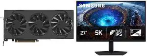 XFX Swift Radeon RX 9070 GRE Graphics Card RX-97GRE29B7, SAMSUNG Odyssey 27" 5K 180Hz QHD 1440P 360Hz IPS Monitor, FreeSync & G-Sync, USB-C, Adjustable Stand LS27HG802EFXZA XFX Swift Radeon RX 9070 GRE Graphics Card RX-97GRE29B7, SAMSUNG Odyssey 27" 5K 180Hz QHD 1440P 360Hz IPS Monitor, FreeSync & G-Sync, USB-C, Adjustable Stand LS27HG802EFXZA