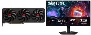 PowerColor Reaper RX 9070 GRE 12G-A Graphics Card & Samsung Odyssey G50SF 27" QHD 1440P 180Hz G-Sync HDR10 OLED Gaming Monitor with Adjustable Stand LS27FG500SNXZA PowerColor Reaper RX 9070 GRE 12G-A Graphics Card & Samsung Odyssey G50SF 27" QHD 1440P 180Hz G-Sync HDR10 OLED Gaming Monitor with Adjustable Stand LS27FG500SNXZA