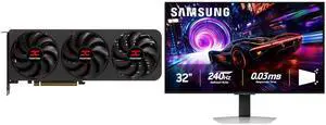 PowerColor Reaper Radeon RX 9070 GRE Graphics Card RX9070GRE 12G-A Samsung Odyssey G8 32" UHD 4K 240Hz FreeSync & G-Sync 0.03ms HDR400 OLED Gaming Monitor Height Adjustable Swivel Pivot Tilt Stand LS32FG810SNXZA PowerColor Reaper Radeon RX 9070 GRE Graphics Card RX9070GRE 12G-A Samsung Odyssey G8 32" UHD 4K 240Hz FreeSync & G-Sync 0.03ms HDR400 OLED Gaming Monitor Height Adjustable Swivel Pivot Tilt Stand LS32FG810SNXZA