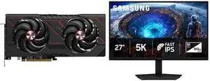 SAPPHIRE PULSE Radeon RX 9070 GRE Graphics Card 11354-01-20G, SAMSUNG Odyssey 27" 5K 180Hz QHD 1440P 360Hz IPS AMD FreeSync & G-Sync Monitor with Adjustable Stand LS27HG802EFXZA SAPPHIRE PULSE Radeon RX 9070 GRE Graphics Card 11354-01-20G, SAMSUNG Odyssey 27" 5K 180Hz QHD 1440P 360Hz IPS AMD FreeSync & G-Sync Monitor with Adjustable Stand LS27HG802EFXZA