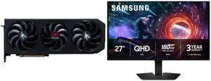 PowerColor Hellhound RX 9070 GRE 12G-L/OC Graphics Card & Samsung Odyssey G50SF 27" QHD 1440P 180Hz G-Sync HDR10 OLED Gaming Monitor, Height Adjustable, Swivel, Pivot & Tilt Stand LS27FG500SNXZA PowerColor Hellhound RX 9070 GRE 12G-L/OC Graphics Card & Samsung Odyssey G50SF 27" QHD 1440P 180Hz G-Sync HDR10 OLED Gaming Monitor, Height Adjustable, Swivel, Pivot & Tilt Stand LS27FG500SNXZA