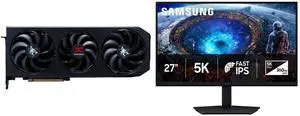 PowerColor Hellhound RX 9070 GRE 12G-L/OC Graphics Card & SAMSUNG Odyssey 27" 5K 180Hz QHD 1440P 360Hz IPS Monitor, FreeSync & G-Sync, USB-C, Adjustable Stand LS27HG802EFXZA PowerColor Hellhound RX 9070 GRE 12G-L/OC Graphics Card & SAMSUNG Odyssey 27" 5K 180Hz QHD 1440P 360Hz IPS Monitor, FreeSync & G-Sync, USB-C, Adjustable Stand LS27HG802EFXZA
