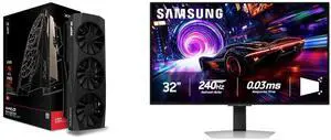XFX Quicksilver AMD Radeon RX 9070 XT 16GB GDDR6 HDMI 3xDP, AMD RDNA 4 RX-97TQICKBA Samsung Odyssey G8 32" UHD 4K 240Hz FreeSync & G-Sync 0.03ms HDR400 OLED Gaming Monitor with Adjustable Stand LS32FG810SNXZA XFX Quicksilver AMD Radeon RX 9070 XT 16GB GDDR6 HDMI 3xDP, AMD RDNA 4 RX-97TQICKBA Samsung Odyssey G8 32" UHD 4K 240Hz FreeSync & G-Sync 0.03ms HDR400 OLED Gaming Monitor with Adjustable Stand LS32FG810SNXZA