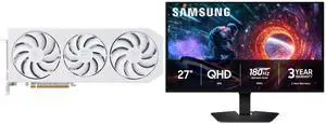 PowerColor Hellhound RX 9070 XT 16GB GDDR6 Graphics Card & Samsung Odyssey G50SF 27" QHD 180Hz HDR10 OLED Gaming Monitor, NVIDIA G-Sync, Height Adjustable, Swivel, Pivot & Tilt Stand LS27FG500SNXZA PowerColor Hellhound RX 9070 XT 16GB GDDR6 Graphics Card & Samsung Odyssey G50SF 27" QHD 180Hz HDR10 OLED Gaming Monitor, NVIDIA G-Sync, Height Adjustable, Swivel, Pivot & Tilt Stand LS27FG500SNXZA