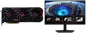 PowerColor RED DEVIL RX 9070 XT 16GB GDDR6 PCIe 5.0 Graphics Card RX9070XT 16G-E/OC SAMSUNG Odyssey 27" 5K 180Hz QHD 1440P 360Hz IPS FreeSync & G-Sync USB-C Gaming Monitor with Adjustable Stand LS27HG802EFXZA PowerColor RED DEVIL RX 9070 XT 16GB GDDR6 PCIe 5.0 Graphics Card RX9070XT 16G-E/OC SAMSUNG Odyssey 27" 5K 180Hz QHD 1440P 360Hz IPS FreeSync & G-Sync USB-C Gaming Monitor with Adjustable Stand LS27HG802EFXZA