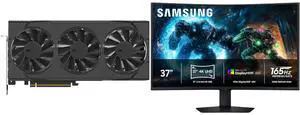 XFX Swift Radeon RX 9070 GRE Graphics Card RX-97GRE29B7, SAMSUNG Odyssey G75F 37" UHD 4K 165Hz AMD FreeSync Premium Pro 1ms HDR600 Curved Gaming Monitor, Height Adjustable, Swivel & Tilt Stand LS37FG75DENXZA XFX Swift Radeon RX 9070 GRE Graphics Card RX-97GRE29B7, SAMSUNG Odyssey G75F 37" UHD 4K 165Hz AMD FreeSync Premium Pro 1ms HDR600 Curved Gaming Monitor, Height Adjustable, Swivel & Tilt Stand LS37FG75DENXZA