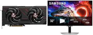 SAPPHIRE PULSE Radeon RX 9070 GRE Graphics Card 11354-01-20G, SAMSUNG Odyssey 32" UHD 4K 240Hz AMD FreeSync Premium Pro HDR400 USB-C OLED Gaming Monitor, Height Adjustable, Pivot, Swivel, Tilt Stand LS27HG802SNXZA SAPPHIRE PULSE Radeon RX 9070 GRE Graphics Card 11354-01-20G, SAMSUNG Odyssey 32" UHD 4K 240Hz AMD FreeSync Premium Pro HDR400 USB-C OLED Gaming Monitor, Height Adjustable, Pivot, Swivel, Tilt Stand LS27HG802SNXZA