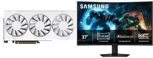 XFX Swift Radeon RX 9070 GRE Graphics Card RX-97GRE29W7, SAMSUNG Odyssey G75F 37" UHD 4K 165Hz Gaming Monitor with AMD FreeSync Premium Pro, 1ms HDR600, Curved, Height Adjustable, Swivel & Tilt Stand LS37FG75DENXZA XFX Swift Radeon RX 9070 GRE Graphics Card RX-97GRE29W7, SAMSUNG Odyssey G75F 37" UHD 4K 165Hz Gaming Monitor with AMD FreeSync Premium Pro, 1ms HDR600, Curved, Height Adjustable, Swivel & Tilt Stand LS37FG75DENXZA