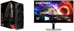 XFX Quicksilver AMD Radeon RX 9070 XT 16GB GDDR6 HDMI 3xDP, RDNA 4 RX-97TQICKBA SAMSUNG Odyssey 32" UHD 4K 240Hz FreeSync Premium Pro HDR400 USB-C OLED Gaming Monitor, Height Adjustable, Pivot, Swivel, Tilt Stand LS27HG802SNXZA XFX Quicksilver AMD Radeon RX 9070 XT 16GB GDDR6 HDMI 3xDP, RDNA 4 RX-97TQICKBA SAMSUNG Odyssey 32" UHD 4K 240Hz FreeSync Premium Pro HDR400 USB-C OLED Gaming Monitor, Height Adjustable, Pivot, Swivel, Tilt Stand LS27HG802SNXZA