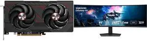 SAPPHIRE PULSE Radeon RX 9060 XT Graphics Card 11350-03-20G, SAMSUNG Odyssey G9 49" DUAL QHD 2K 1440P 240Hz FreeSync Pro 1ms HDR1000 PBP PIP Curved Gaming Monitor, Height Adjustable, Swivel & Tilt Stand LS49CG954ENXZA SAPPHIRE PULSE Radeon RX 9060 XT Graphics Card 11350-03-20G, SAMSUNG Odyssey G9 49" DUAL QHD 2K 1440P 240Hz FreeSync Pro 1ms HDR1000 PBP PIP Curved Gaming Monitor, Height Adjustable, Swivel & Tilt Stand LS49CG954ENXZA