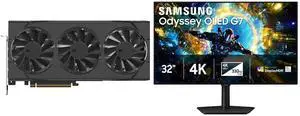 XFX Swift Radeon RX 9070 GRE Graphics Card RX-97GRE29B7 & SAMSUNG ODYSSEY G7 32" UHD 4K 165Hz Full HD 330Hz Gaming Monitor FreeSync Pro G-SYNC HDR400 OLED with Adjustable Stand LS32HG732SNXZA XFX Swift Radeon RX 9070 GRE Graphics Card RX-97GRE29B7 & SAMSUNG ODYSSEY G7 32" UHD 4K 165Hz Full HD 330Hz Gaming Monitor FreeSync Pro G-SYNC HDR400 OLED with Adjustable Stand LS32HG732SNXZA