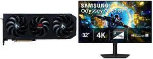PowerColor Hellhound RX 9070 GRE 12G-L/OC & Samsung Odyssey G7 32" UHD 4K 165Hz, Full HD 330Hz, FreeSync Pro, G-SYNC, HDR400 OLED Gaming Monitor with Adjustable Stand LS32HG732SNXZA PowerColor Hellhound RX 9070 GRE 12G-L/OC & Samsung Odyssey G7 32" UHD 4K 165Hz, Full HD 330Hz, FreeSync Pro, G-SYNC, HDR400 OLED Gaming Monitor with Adjustable Stand LS32HG732SNXZA
