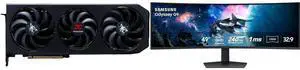 PowerColor Hellhound RX 9070 GRE 12G-L/OC Graphics Card & SAMSUNG Odyssey G9 49" DUAL QHD 240Hz FreeSync Pro 1ms HDR1000 Curved Gaming Monitor with Adjustable Stand LS49CG954ENXZA PowerColor Hellhound RX 9070 GRE 12G-L/OC Graphics Card & SAMSUNG Odyssey G9 49" DUAL QHD 240Hz FreeSync Pro 1ms HDR1000 Curved Gaming Monitor with Adjustable Stand LS49CG954ENXZA