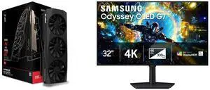 XFX Quicksilver AMD Radeon RX 9070 XT 16GB GDDR6 HDMI 3xDP, AMD RDNA 4 RX-97TQICKBA SAMSUNG ODYSSEY G7 32" UHD 4K 165Hz 330Hz FreeSync Pro & G-SYNC HDR400 OLED Gaming Monitor with Adjustable Stand LS32HG732SNXZA XFX Quicksilver AMD Radeon RX 9070 XT 16GB GDDR6 HDMI 3xDP, AMD RDNA 4 RX-97TQICKBA SAMSUNG ODYSSEY G7 32" UHD 4K 165Hz 330Hz FreeSync Pro & G-SYNC HDR400 OLED Gaming Monitor with Adjustable Stand LS32HG732SNXZA
