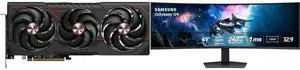 SAPPHIRE PULSE Radeon RX 9070 XT Graphics Card 11348-03-20G, SAMSUNG Odyssey G9 49" DUAL QHD 2K 1440P 240Hz FreeSync Pro 1ms HDR1000 PBP PIP Curved Gaming Monitor, Height Adjustable, Swivel & Tilt Stand LS49CG954ENXZA SAPPHIRE PULSE Radeon RX 9070 XT Graphics Card 11348-03-20G, SAMSUNG Odyssey G9 49" DUAL QHD 2K 1440P 240Hz FreeSync Pro 1ms HDR1000 PBP PIP Curved Gaming Monitor, Height Adjustable, Swivel & Tilt Stand LS49CG954ENXZA