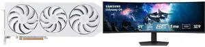 PowerColor Hellhound Radeon RX 9070 XT 16GB GDDR6 Graphics Card, SAMSUNG Odyssey G9 49" DUAL QHD 240Hz Curved Gaming Monitor, AMD FreeSync Premium Pro, 1ms HDR1000, Height Adjustable, Swivel & Tilt Stand LS49CG954ENXZA PowerColor Hellhound Radeon RX 9070 XT 16GB GDDR6 Graphics Card, SAMSUNG Odyssey G9 49" DUAL QHD 240Hz Curved Gaming Monitor, AMD FreeSync Premium Pro, 1ms HDR1000, Height Adjustable, Swivel & Tilt Stand LS49CG954ENXZA