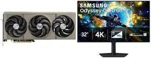 SAPPHIRE NITRO+ Radeon RX 9070 XT Graphics Card 11348-01-20G & SAMSUNG ODYSSEY G7 32" UHD 4K 165Hz 330Hz FreeSync Pro & G-SYNC HDR400 OLED Gaming Monitor with Adjustable Stand LS32HG732SNXZA SAPPHIRE NITRO+ Radeon RX 9070 XT Graphics Card 11348-01-20G & SAMSUNG ODYSSEY G7 32" UHD 4K 165Hz 330Hz FreeSync Pro & G-SYNC HDR400 OLED Gaming Monitor with Adjustable Stand LS32HG732SNXZA